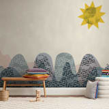"Flexible and Funny" - Wall Mural in White by Bethania Lima - In a Room