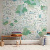 "Storybook City" - Wall Mural in Village by Krissy Bengtson - In a Room