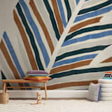 "Abstract Palm Leaf" - Wall Mural in Cinnamon by Iveta Angelova - In a Room