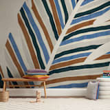 "Abstract Palm Leaf" - Wall Mural in Cinnamon by Iveta Angelova - In a Room