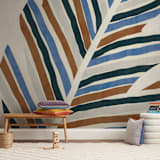 "Abstract Palm Leaf" - Wall Mural in Cinnamon by Iveta Angelova - In a Room