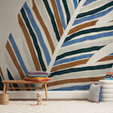 "Abstract Palm Leaf" - Wall Mural in Cinnamon by Iveta Angelova - In a Room