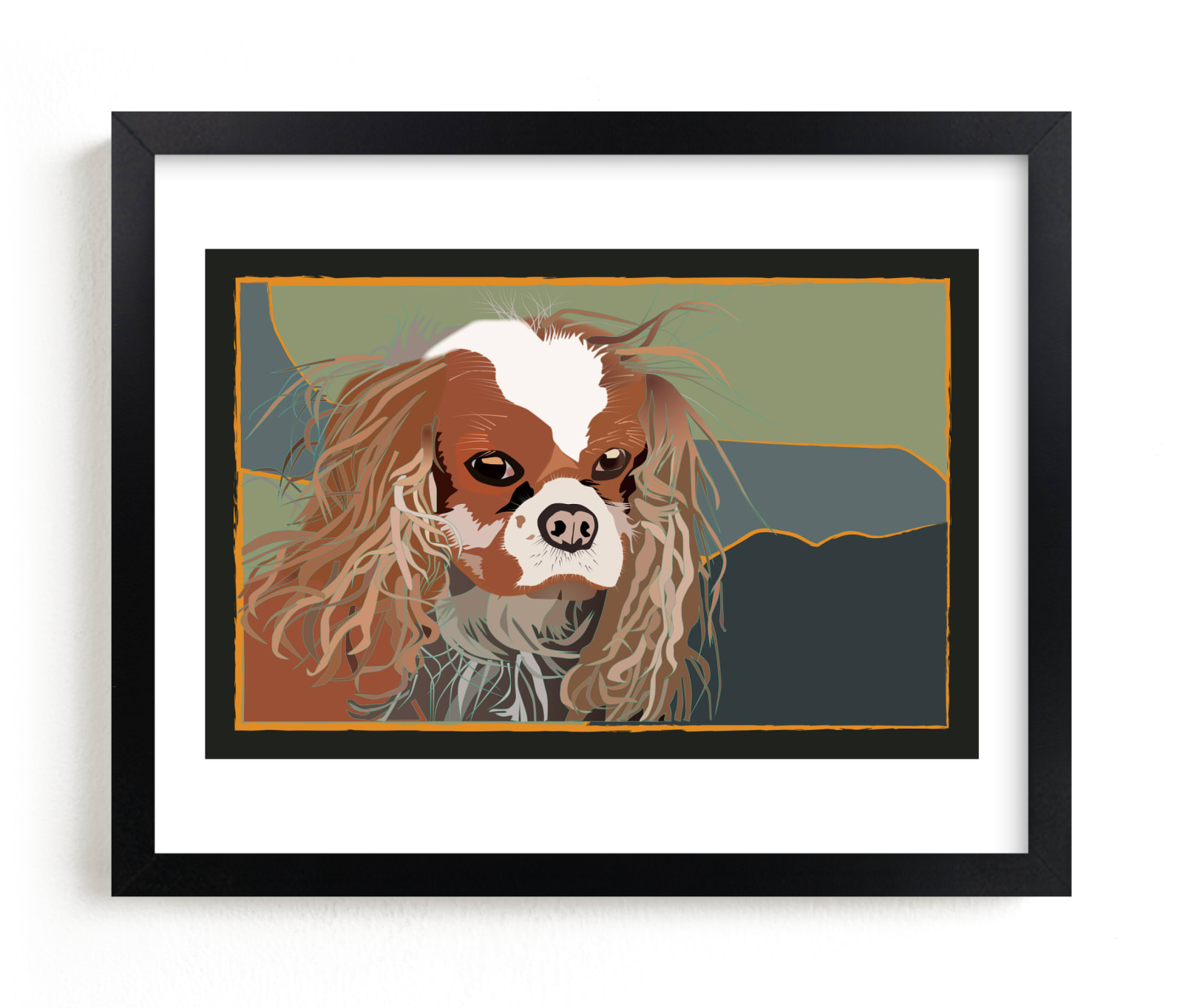 "Cavalier King Charles Spaniel" - Art Print by Pat Jennings in beautiful frame options and a variety of sizes.
