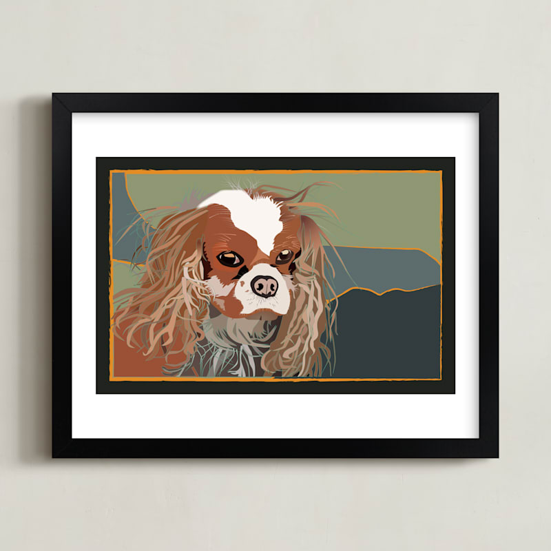 "Cavalier King Charles Spaniel" - Art Print by Pat Jennings in beautiful frame options and a variety of sizes.