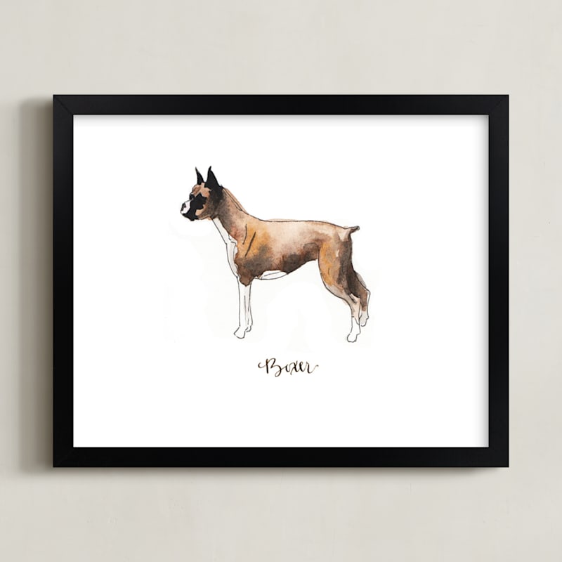 "Boxer" - Art Print in Brown by Megan Kelso - Framed