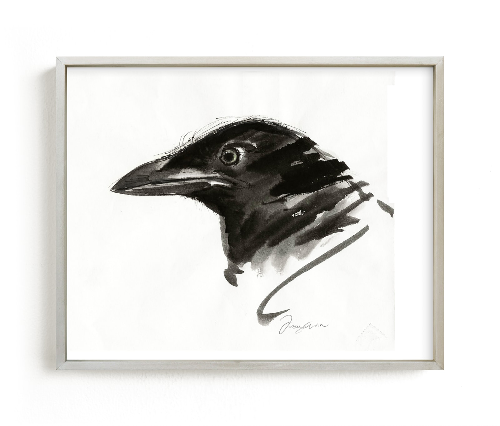 "Brush Stroke Raven " by Tracy Ann in beautiful frame options and a variety of sizes.