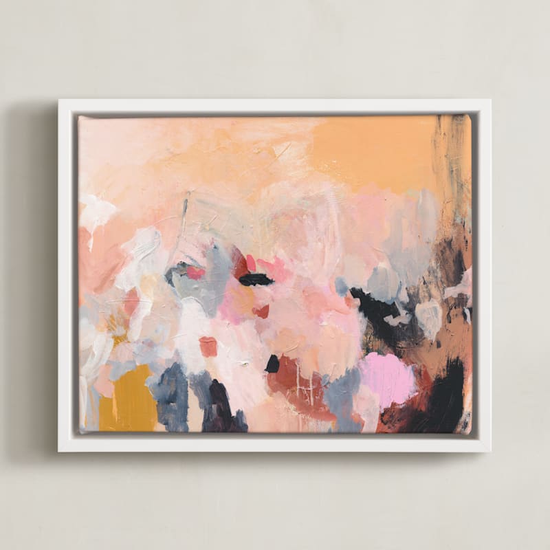 "With You" - Art Print in Beige by Svitlana Martynjuk - Framed Canvas