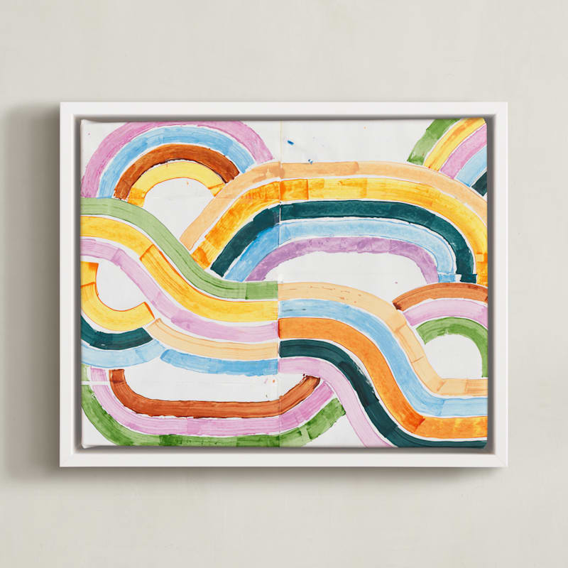 "Sun River" - Art Print in Sunshine by Lise Gulassa - Framed Canvas