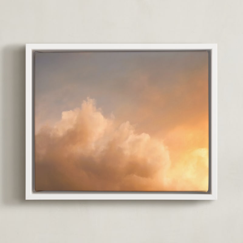 "A Heavenly Glow" - Art Print in Peachy Glow by Charlotte Mello Stevenson - Framed Canvas