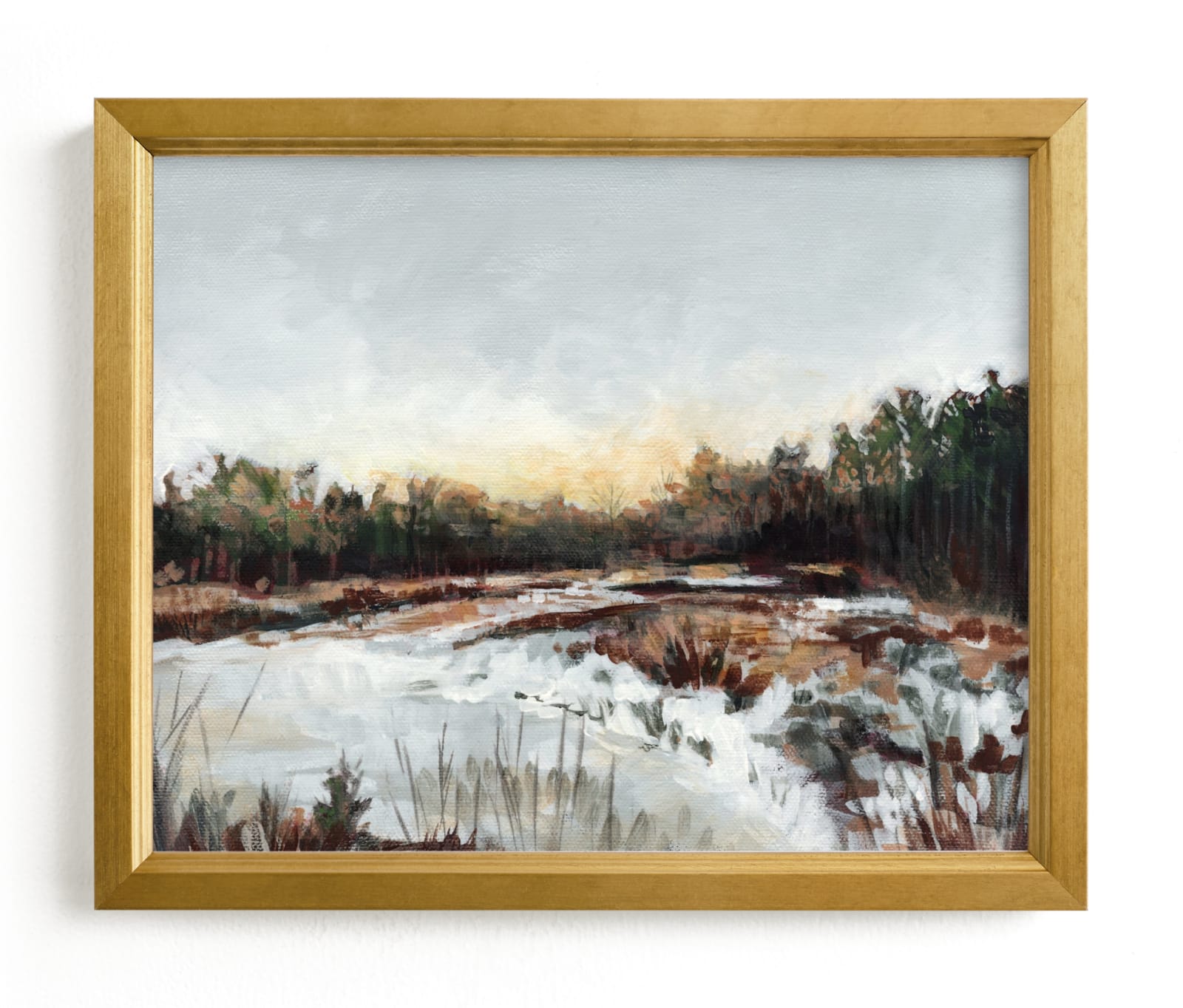 Blank Framed on Canvas Painting Bayou Breeze Frame Color: Bright Gold Framed