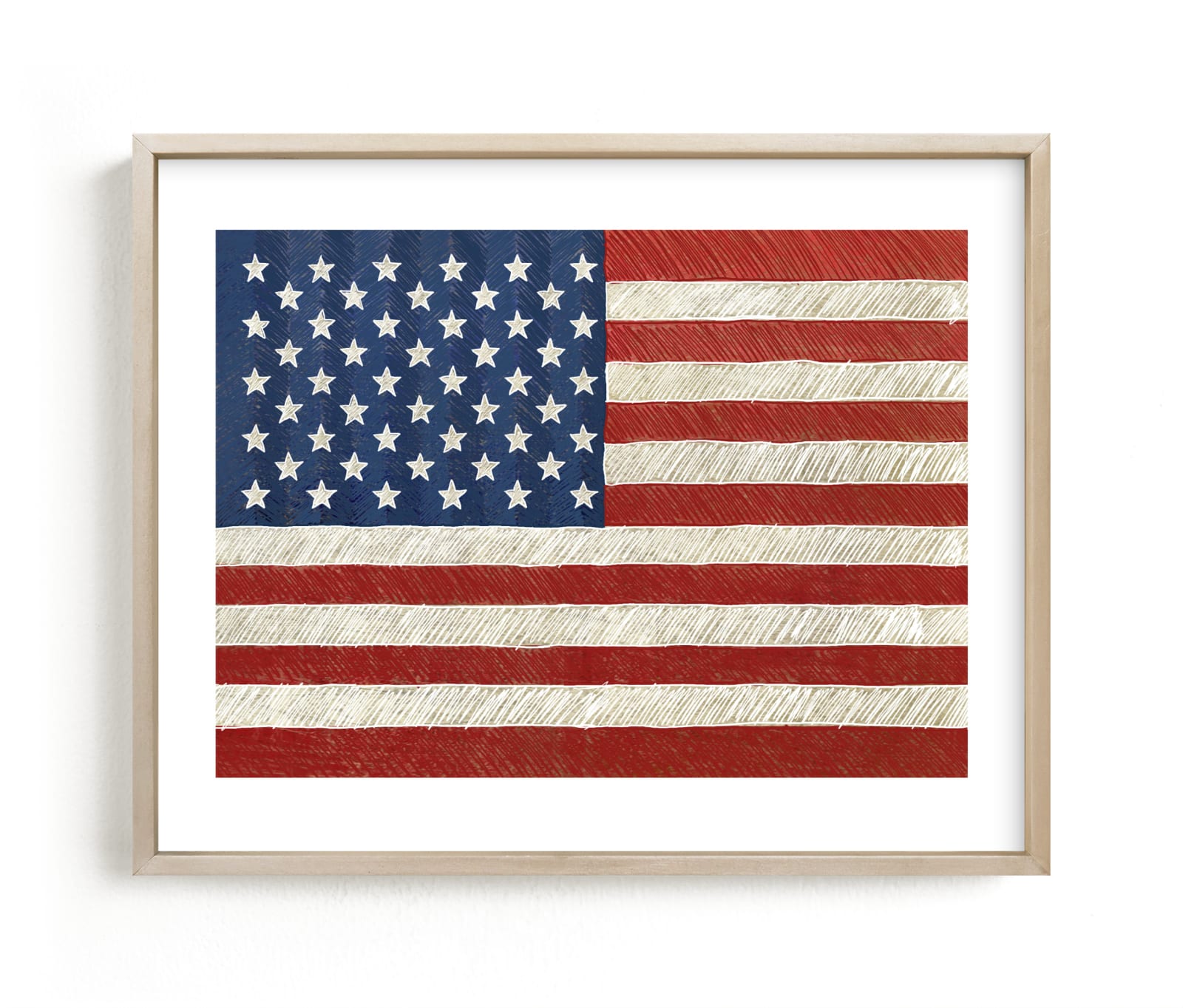 "Rustic American Flag" - Limited Edition Art Print by Amy Marsh in beautiful frame options and a variety of sizes.