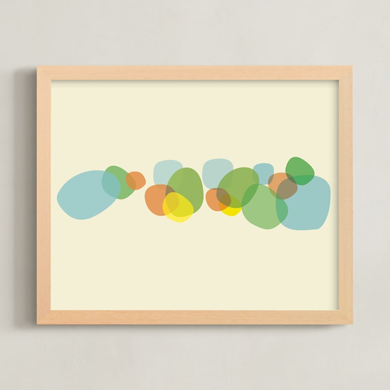 "Organics_3-01" - Art Print in powdery pastels by Alain Castoriano - Framed