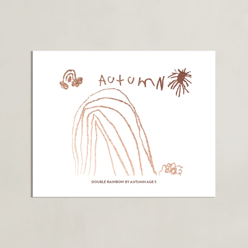 "Your Drawing As Foil Art Print" - Custom Foil Print in Rose Gold by Minted - Unframed