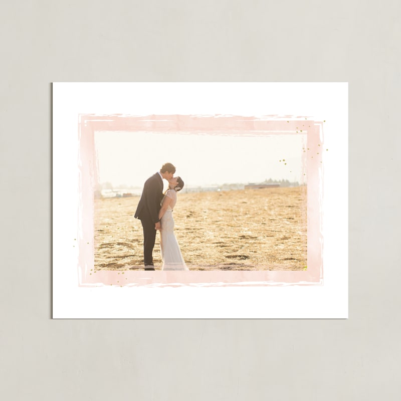 "Mod Dot Watercolor Frame" - Framed Photo in Peach by Grace Kreinbrink - Unframed