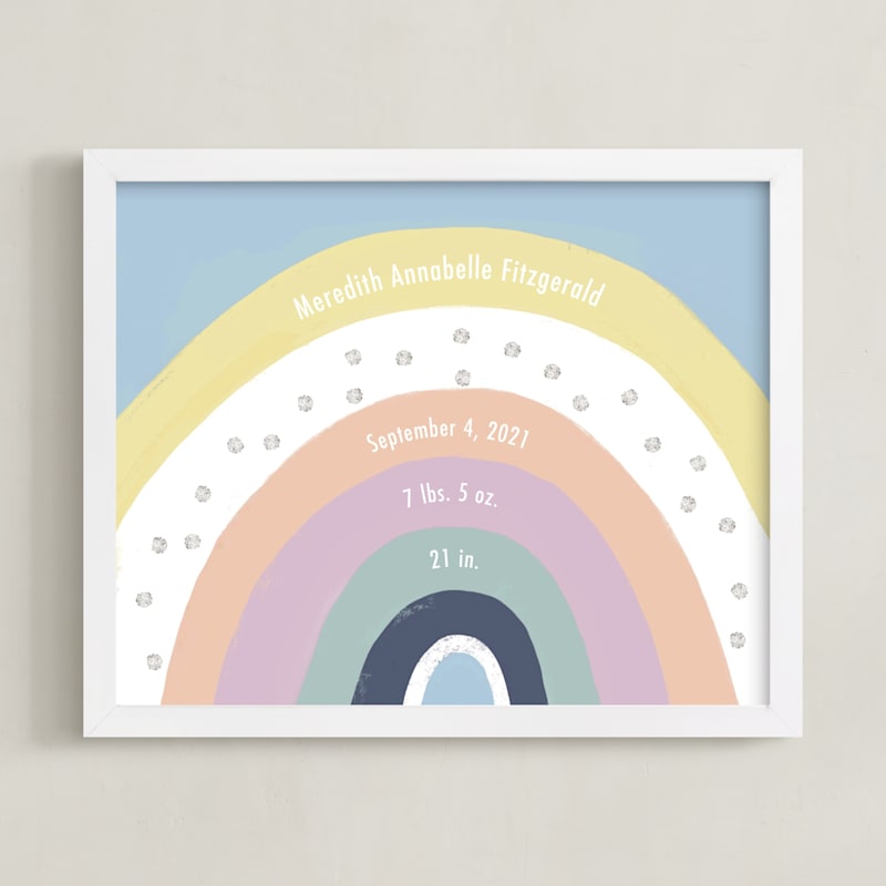 "Personalized Rainbow" - Custom Open Edition Children's Art Print by Lindsay Kelly Art in beautiful frame options and a variety of sizes.