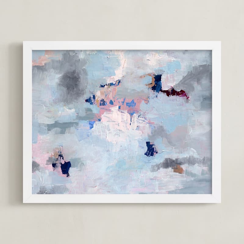 Light Blue, Gray, and Pink Abstract Art
