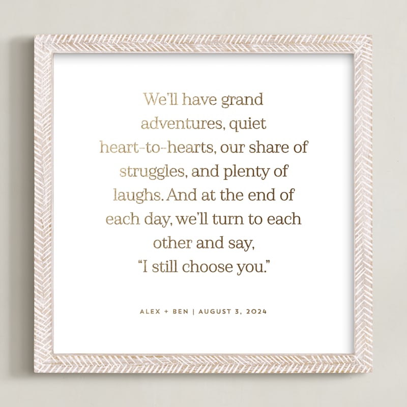 This is a gold photos to art by Minted called Your Vows as a Foil Art Print.