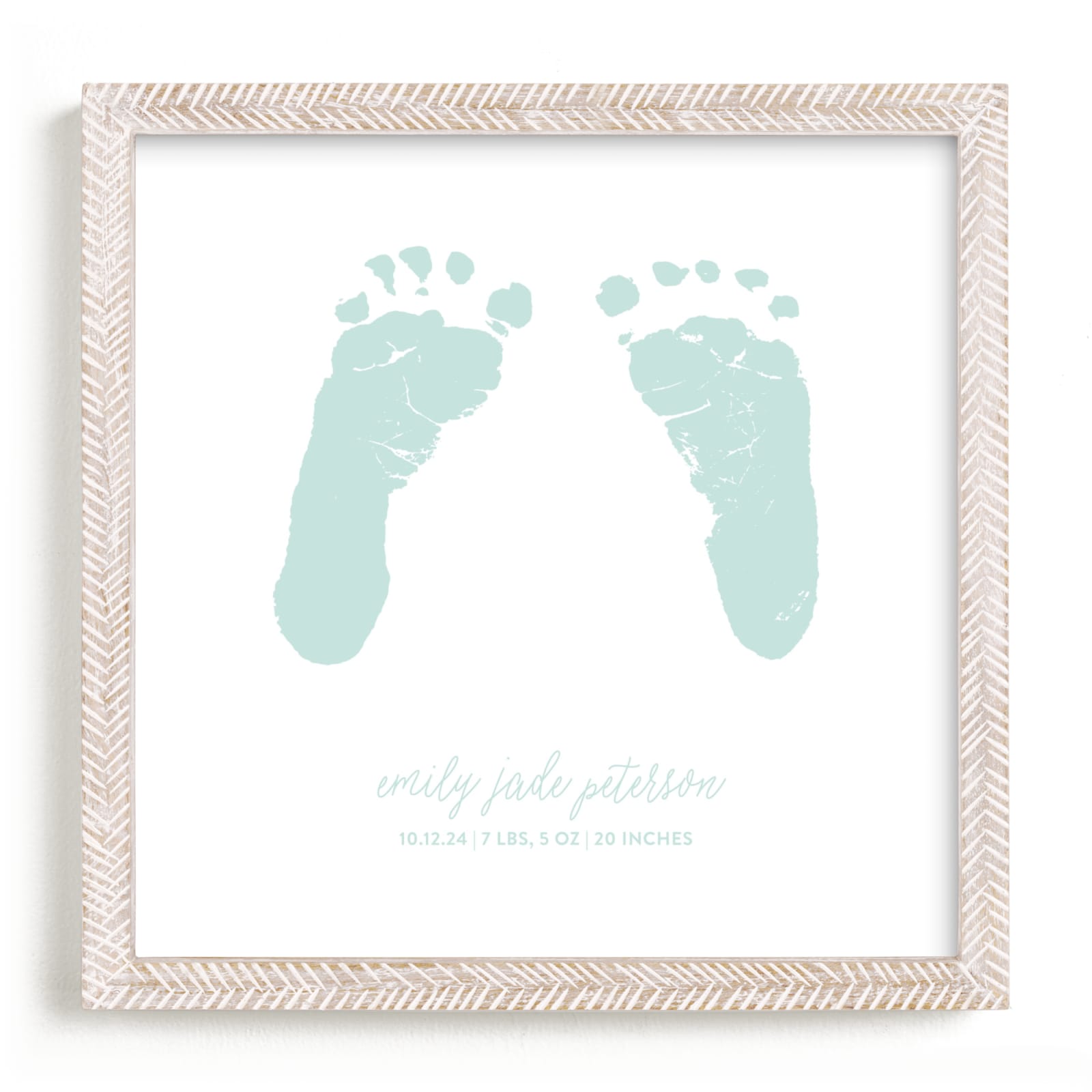 "Custom Footprints Letterpress Art" - Completely Custom Letterpress Art by Minted in beautiful frame options and a variety of sizes.