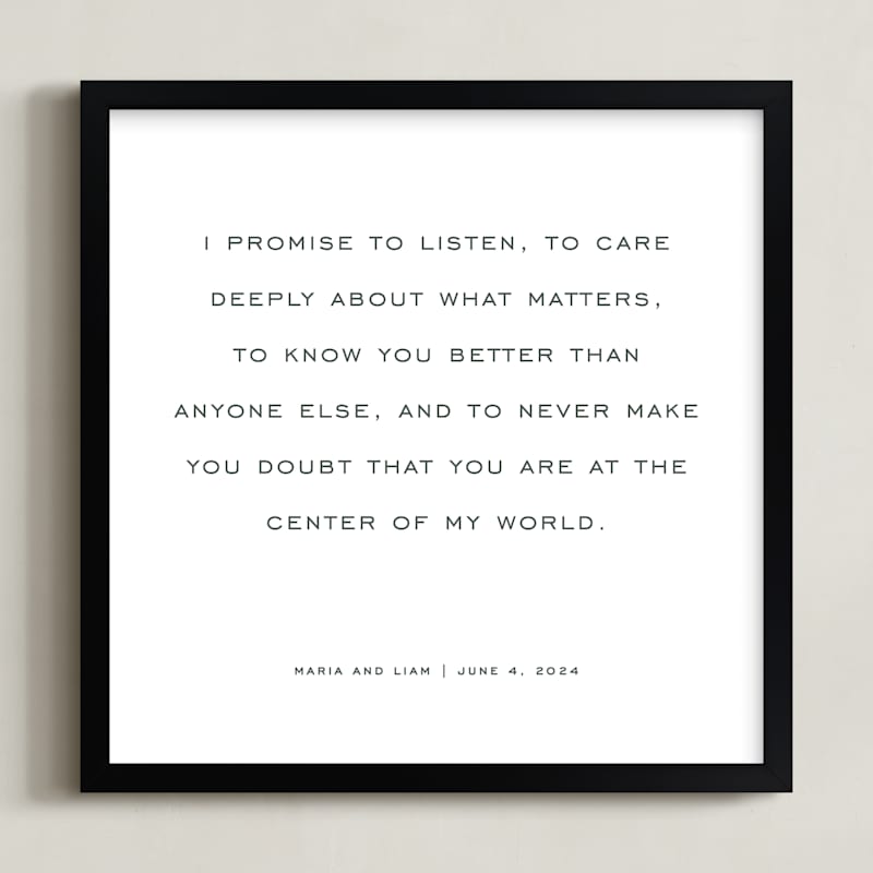 "Your Vows: Square Orientation Custom Print " - Completely Custom Art by Minted in beautiful frame options and a variety of sizes.