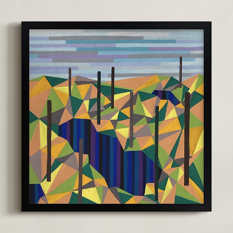 "Raised Bogs of Germany" - Art Print in Burnt Orange by Jane Clark - Framed