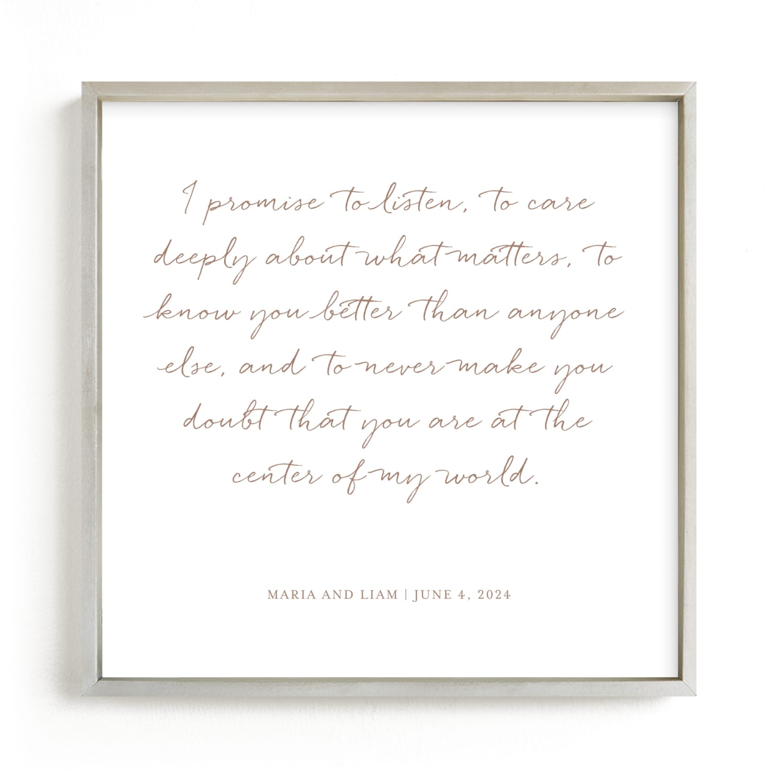"Your Vows as an Art Print" - Completely Custom Art by Minted in beautiful frame options and a variety of sizes.