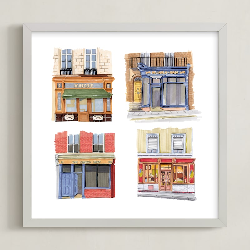 "sweet store fronts" by Lisa Travis in beautiful frame options and a variety of sizes.