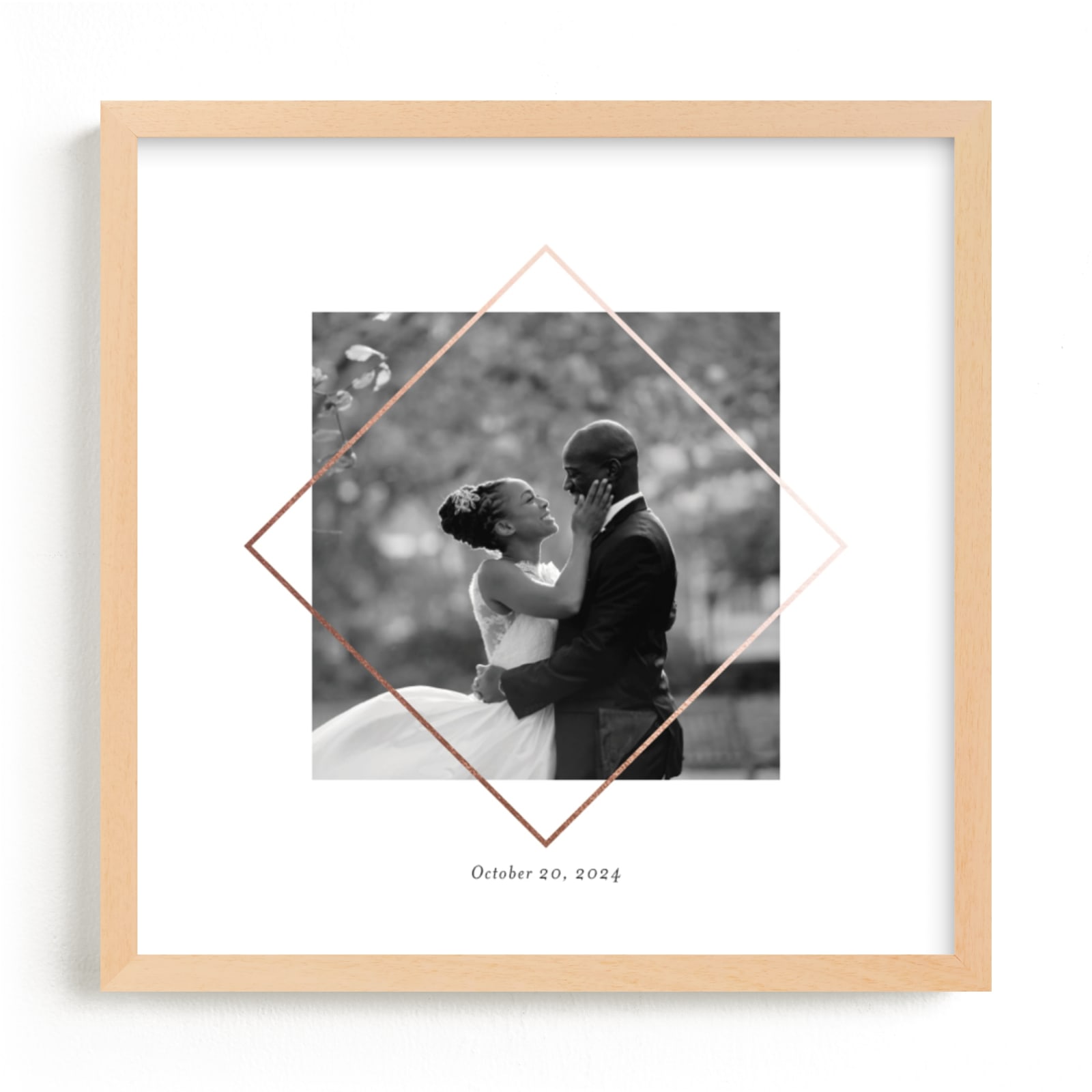 This is a rosegold foil stamped photo art by Snow and Ivy called Love Frame.