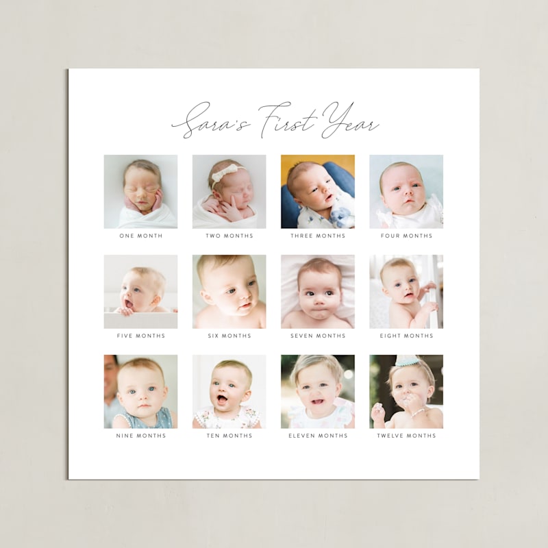 "Baby's First Year: Framed Photo" - Framed Photo in White by Erin Deegan - Unframed