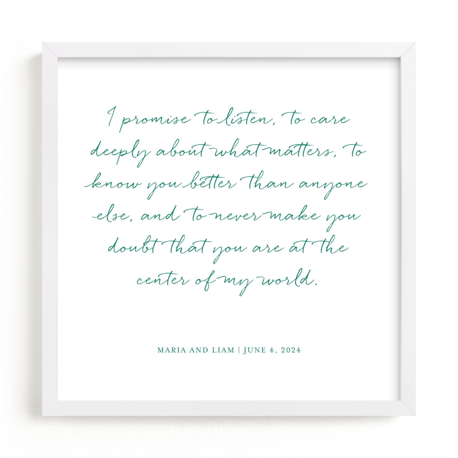This is a green photos to art  by Minted called Your Vows as an Art Print.