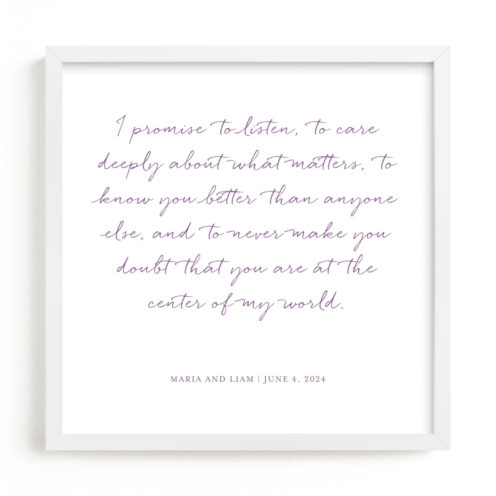 This is a purple photos to art  by Minted called Your Vows as an Art Print.