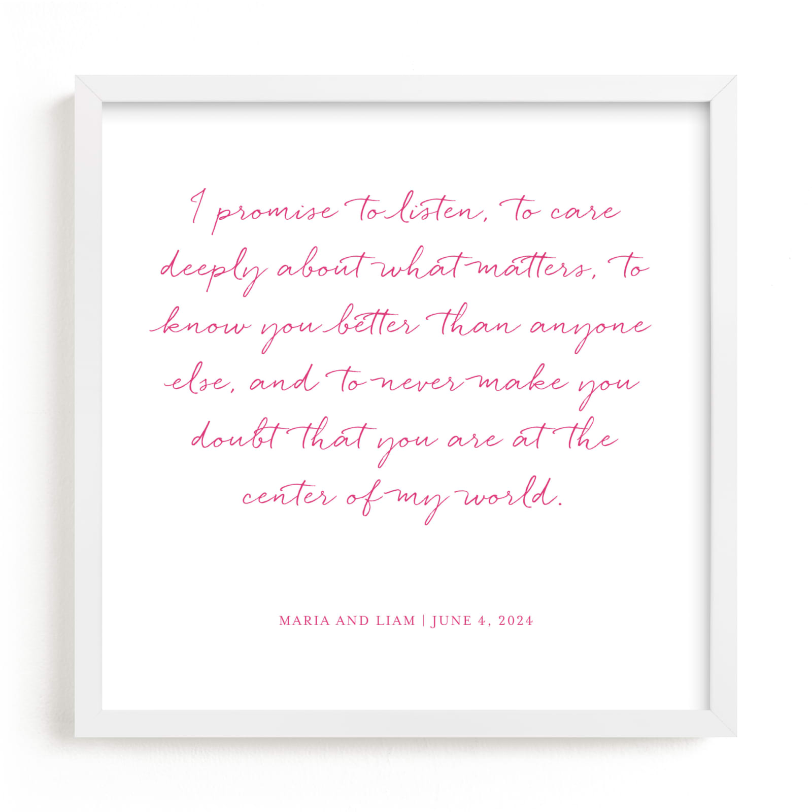 This is a pink photos to art  by Minted called Your Vows as an Art Print.