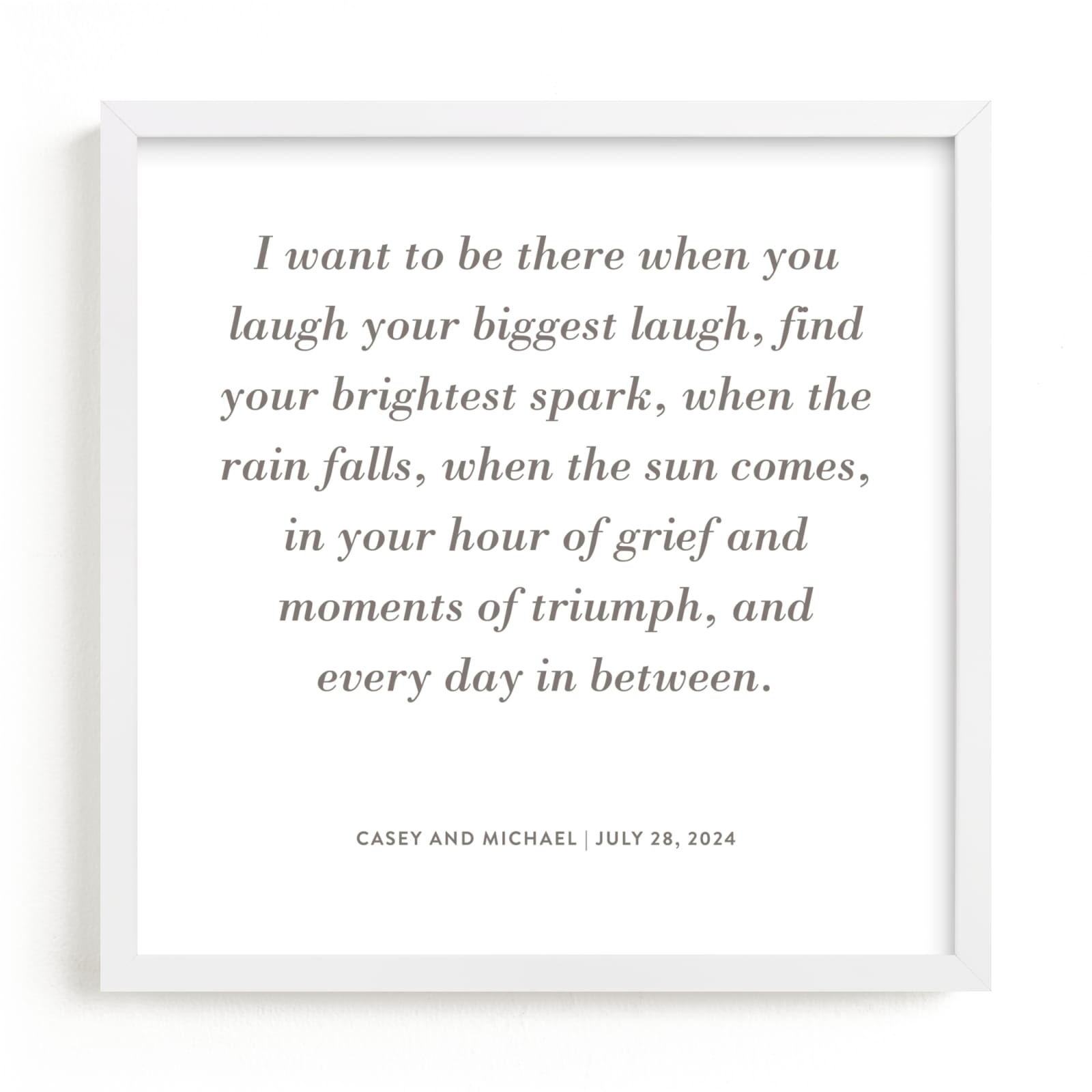 This is a grey photos to art by Minted called Your Vows as a Letterpress Art Print.