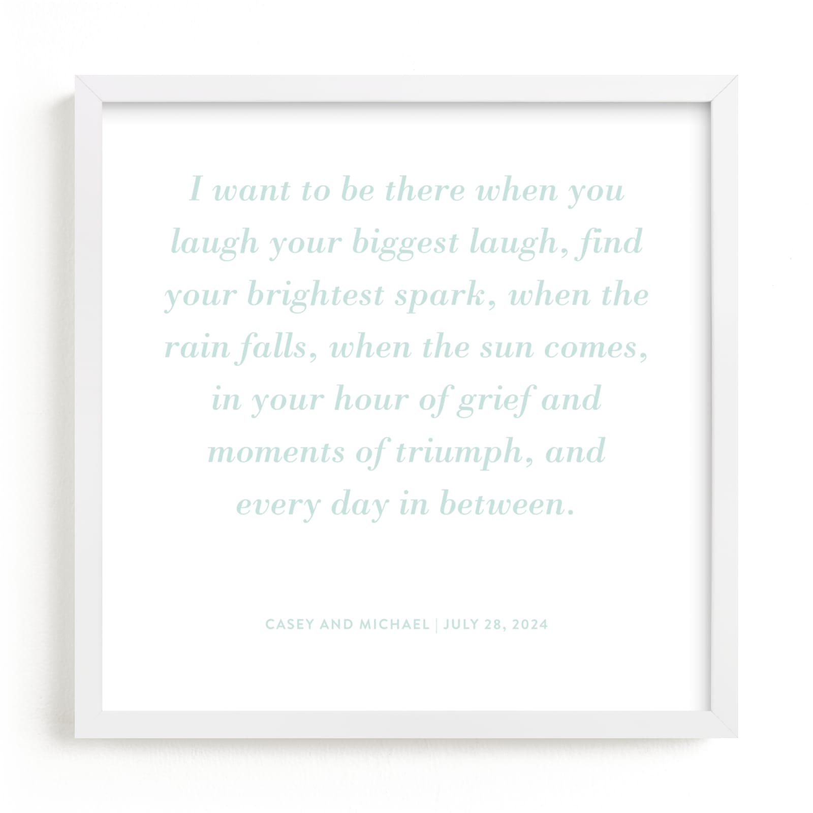 This is a green photos to art by Minted called Your Vows as a Letterpress Art Print.