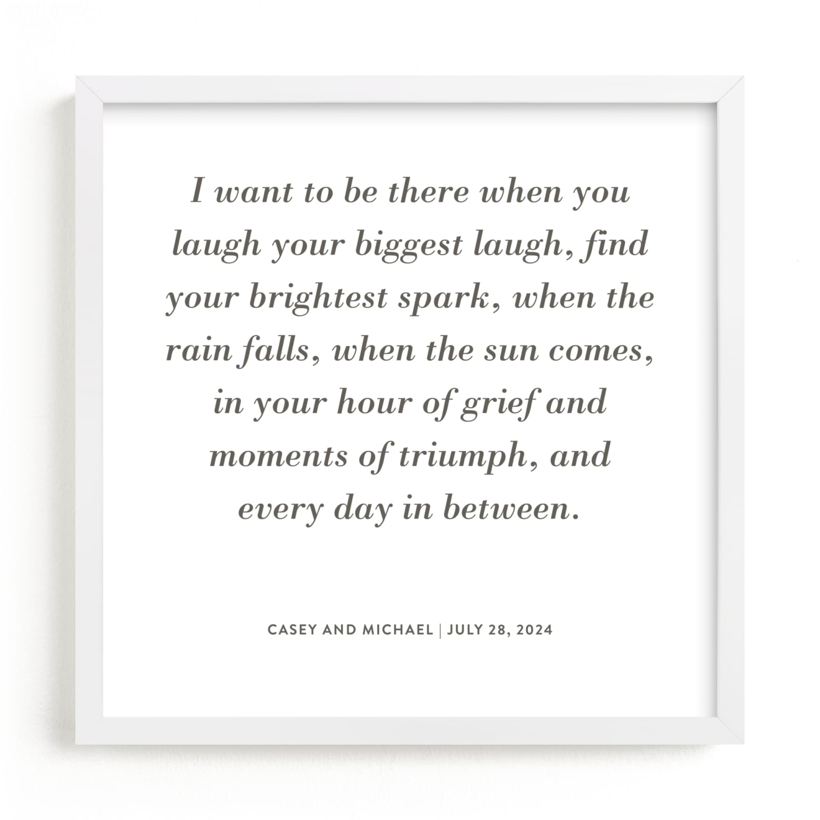 This is a black photos to art by Minted called Your Vows as a Letterpress Art Print.