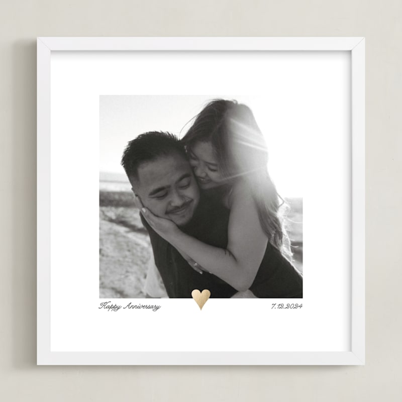 MIN-Y7F-GCF - With a Heart: Square Foil Framed Photo