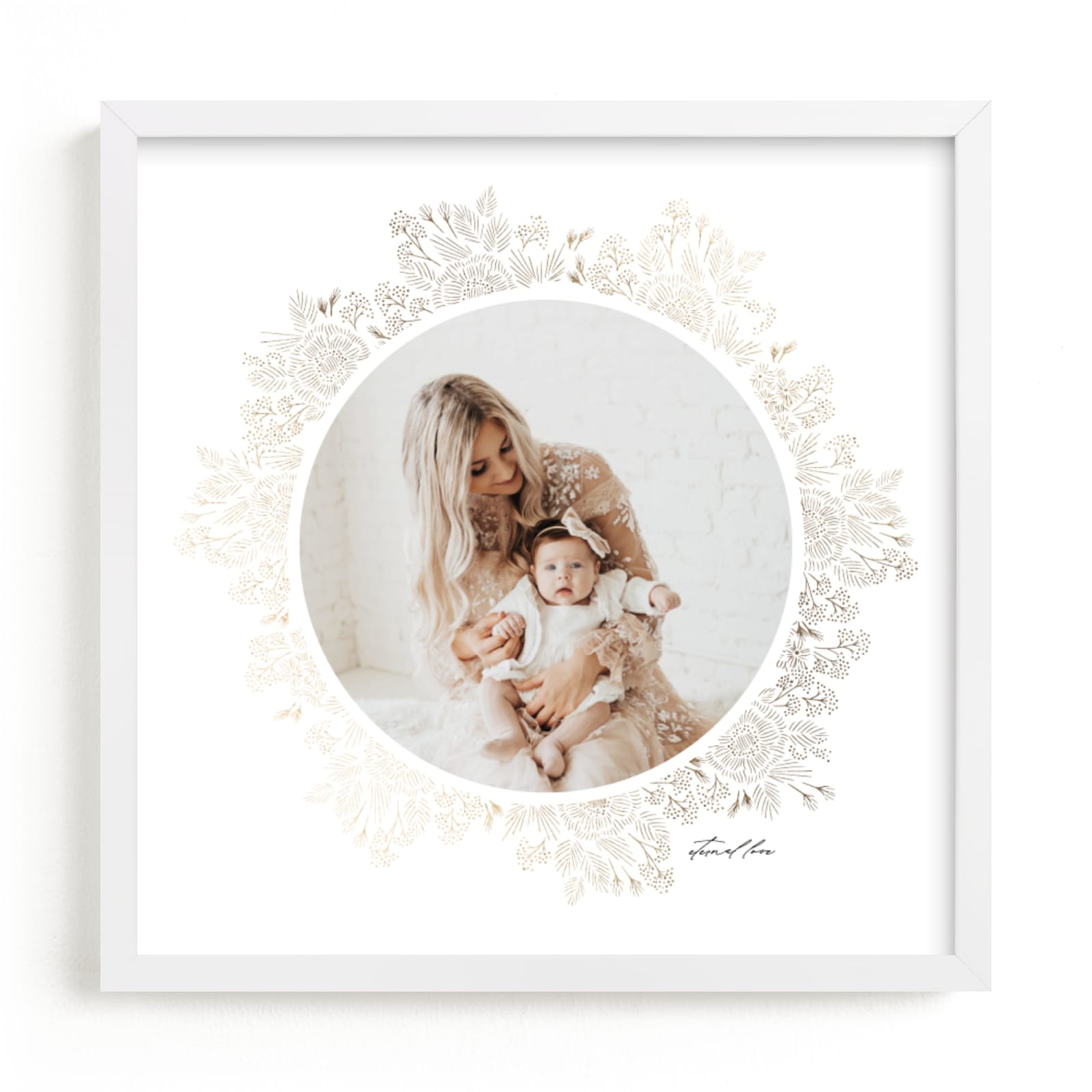 This is a gold, white foil stamped photo art by Tamara Hilje called Gilded Blooms.