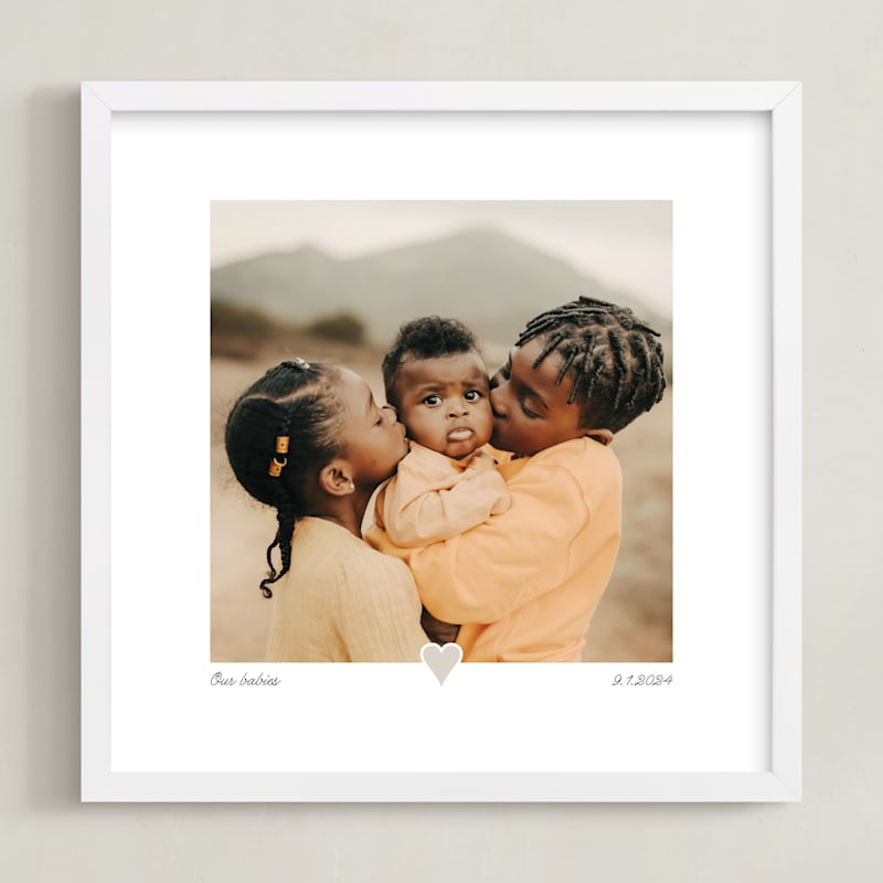 "With a Heart: Square Framed Photo" - Framed Photo in Taupe by Laura Hamm - Framed