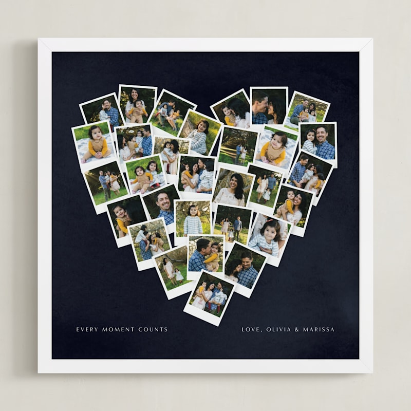 "Painted Hues Heart Snapshot Mix® Cool" - Framed Photo in Midnight Blue by Minted - Framed