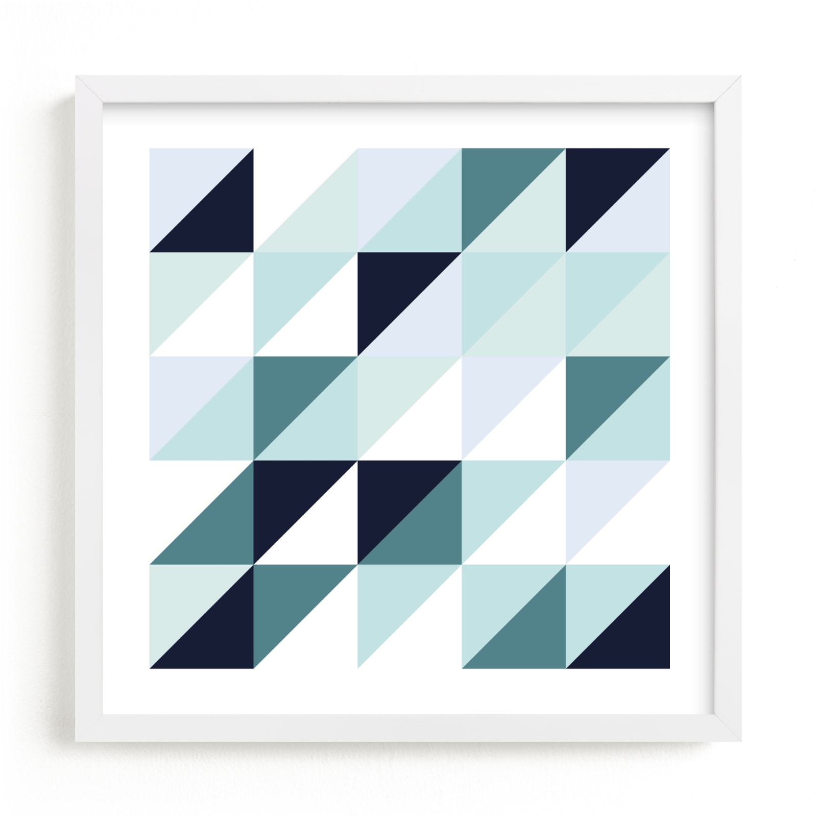 "Abstract Mint Blue Triangle" - Art Print by Katrina Lindhorst in beautiful frame options and a variety of sizes.