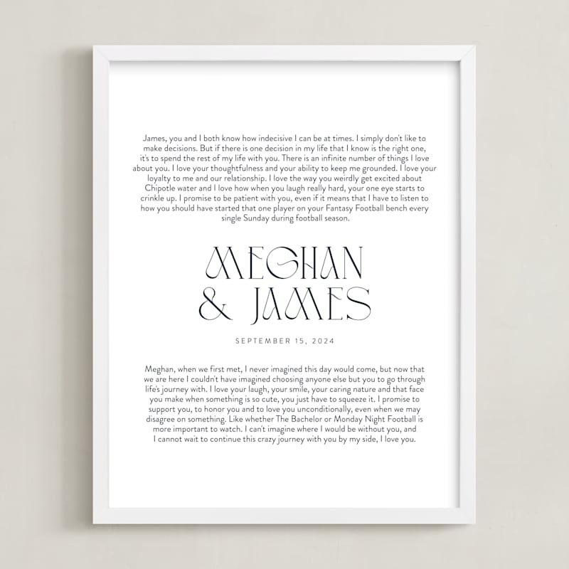MIN-XZW-DDA - Our Vows: Portrait Orientation Custom Print
