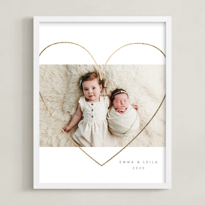 MIN-YBN-GCF - Heart Outline: Portrait Foil Framed Photo