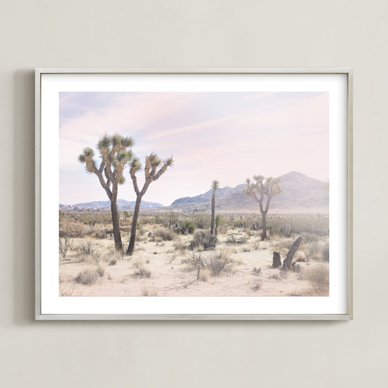 "Joshua Tree No. 10" - Art Print in Desert Rose by Wilder California - Framed
