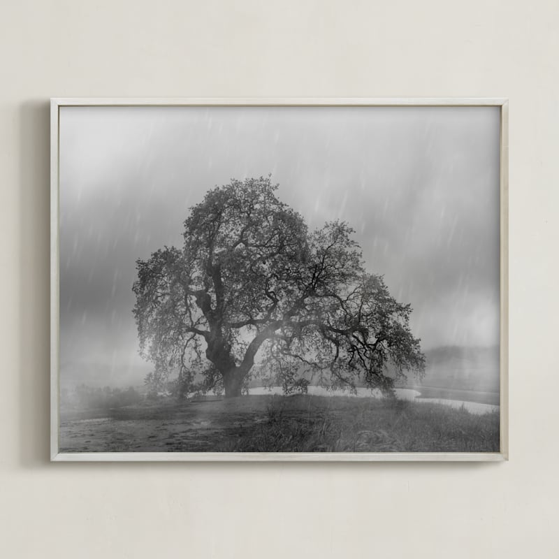 "in the rain" - Art Print in Stormy by Crystal Lynn Collins - Framed