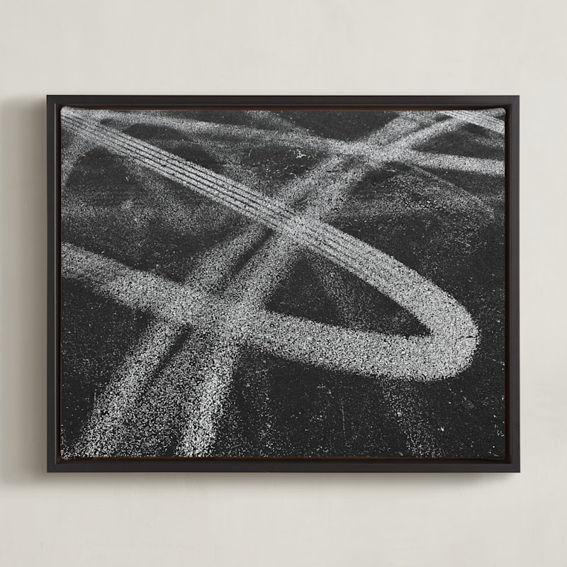 "Which Way Did They Go?" - Art Print in Pavement by Charlotte Mello Stevenson - Framed Canvas