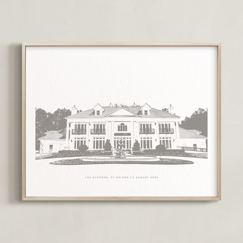 "Your Venue: Custom Letterpress Print" - Completely Custom Letterpress House Portrait Art by Minted.