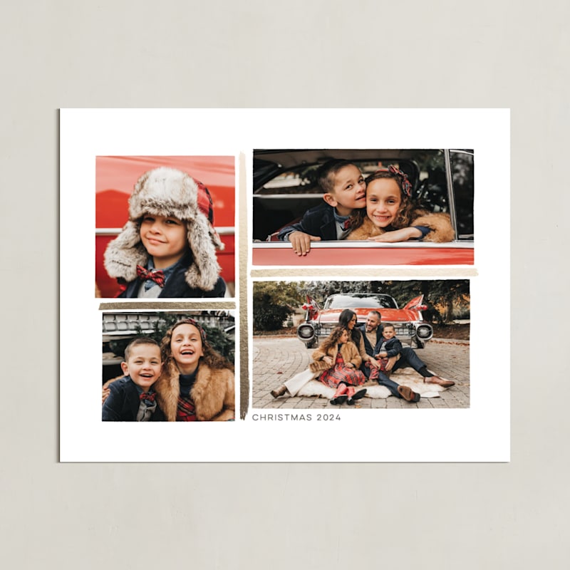 "4 Photo Collage" - Foil Framed Photo in Gold by Hooray Creative - Unframed