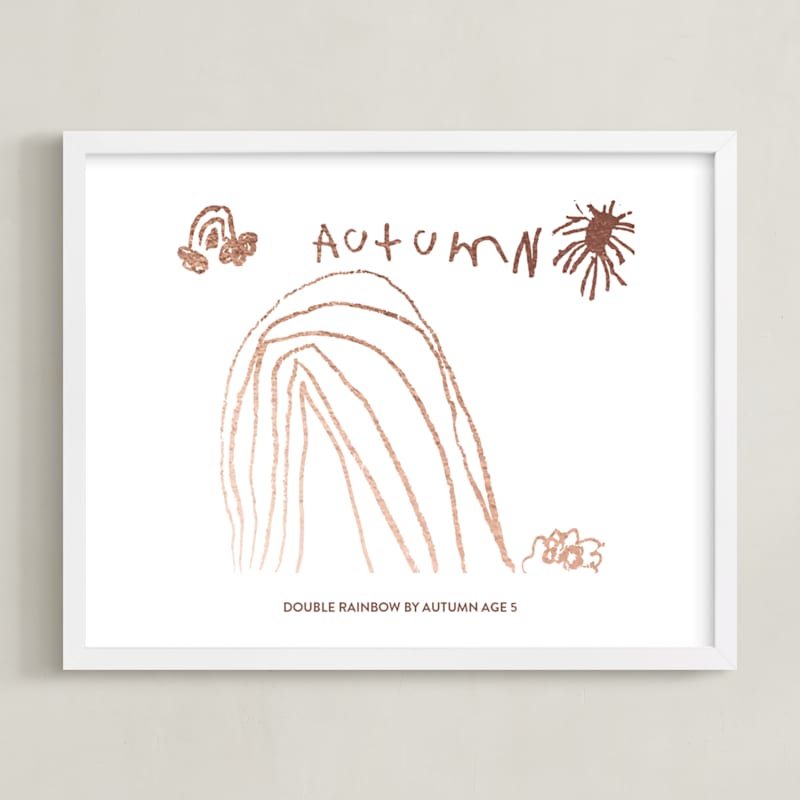 "Your Drawing As Foil Art Print" - Completely Custom Foil-pressed Art Print by Minted in beautiful frame options and a variety of sizes.