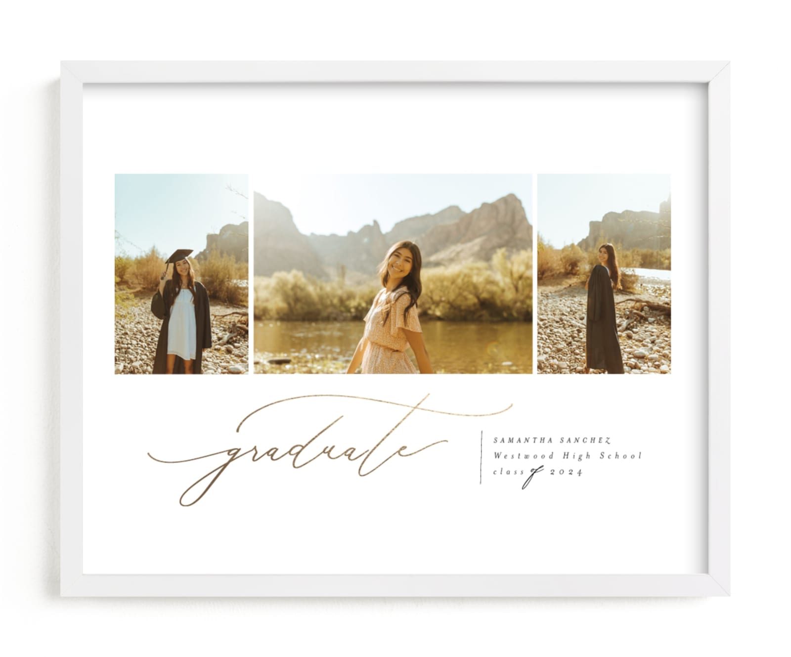"A trio of poses" - Foil-pressed Photo Art by Benita Crandall in beautiful frame options and a variety of sizes.
