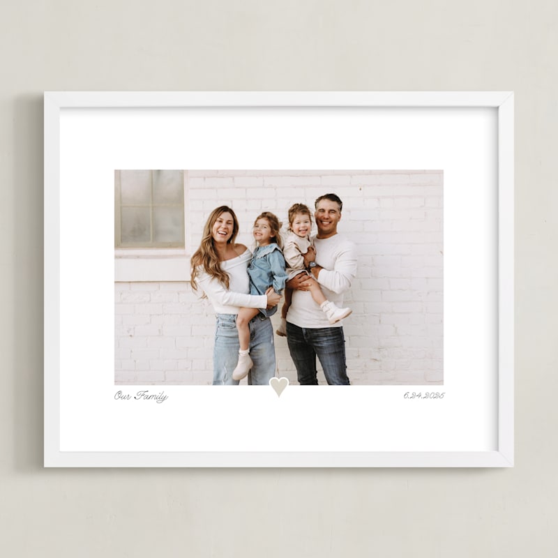 "With a Heart: Landscape Framed Photo" - Framed Photo in Taupe by Laura Hamm - Framed