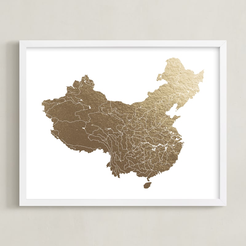 China Map Foil-Pressed Art Prints by Jorey Hurley | Minted